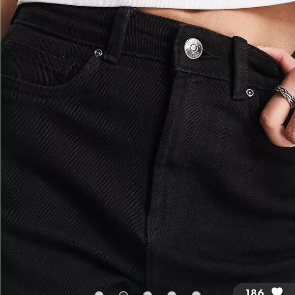 Only Emily high waist straight leg ankle jean black W28 L32 AsosNWT IN PACKAGING - Picture 4 of 9